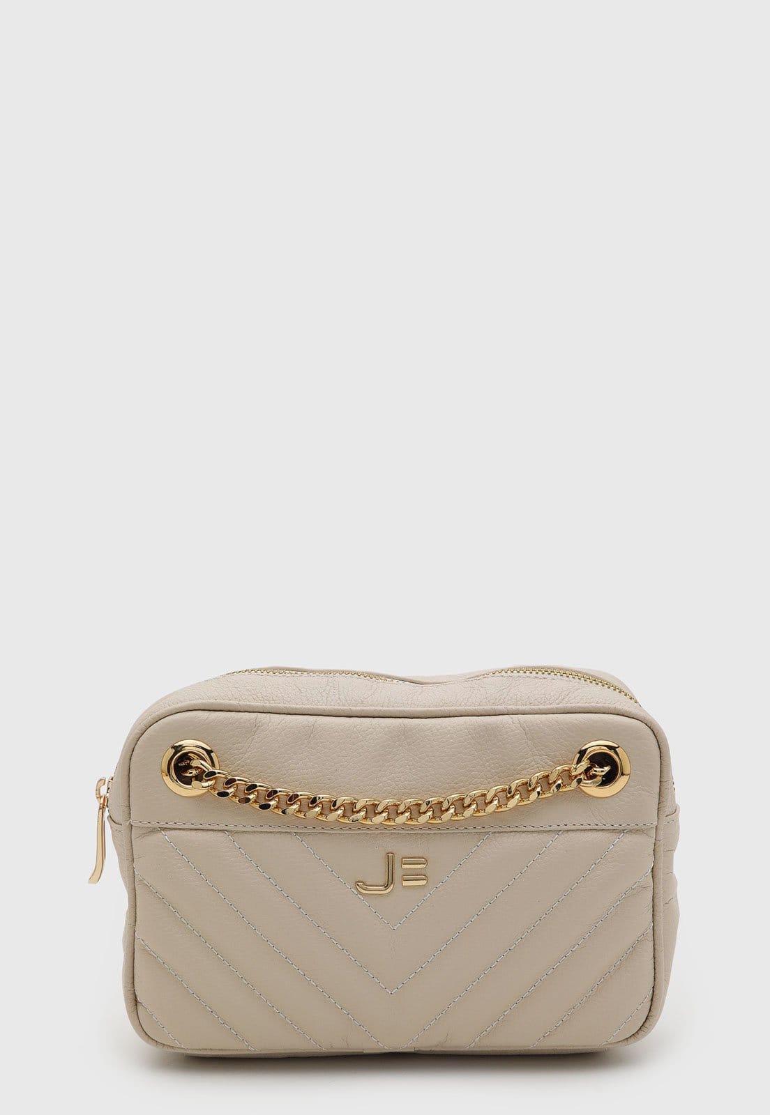 Bolsa Feminina Jorge Bischoff Média Corrente Dourada