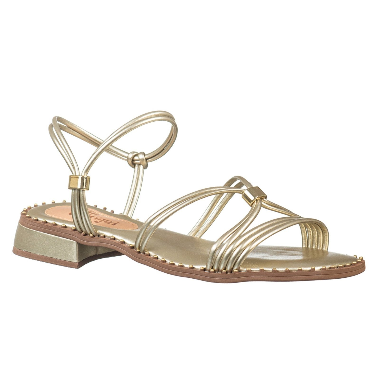 Imagem principal Sandália Feminina Casual C/ Tiras Em No E Salto Baixo- Via Birigui VB Calçados dourado