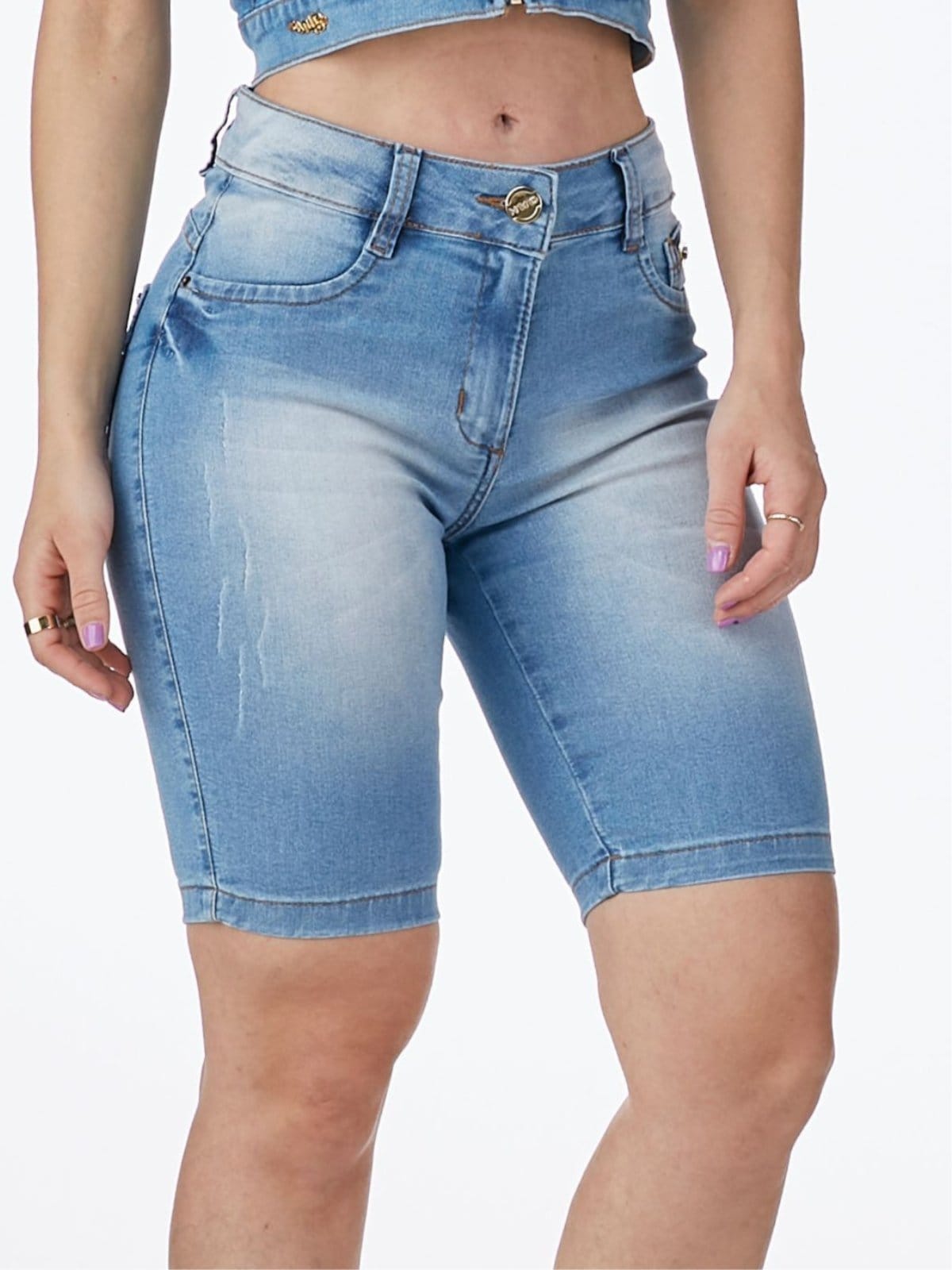 Bermuda Jeans HNO Jeans Ciclista Com Elastano