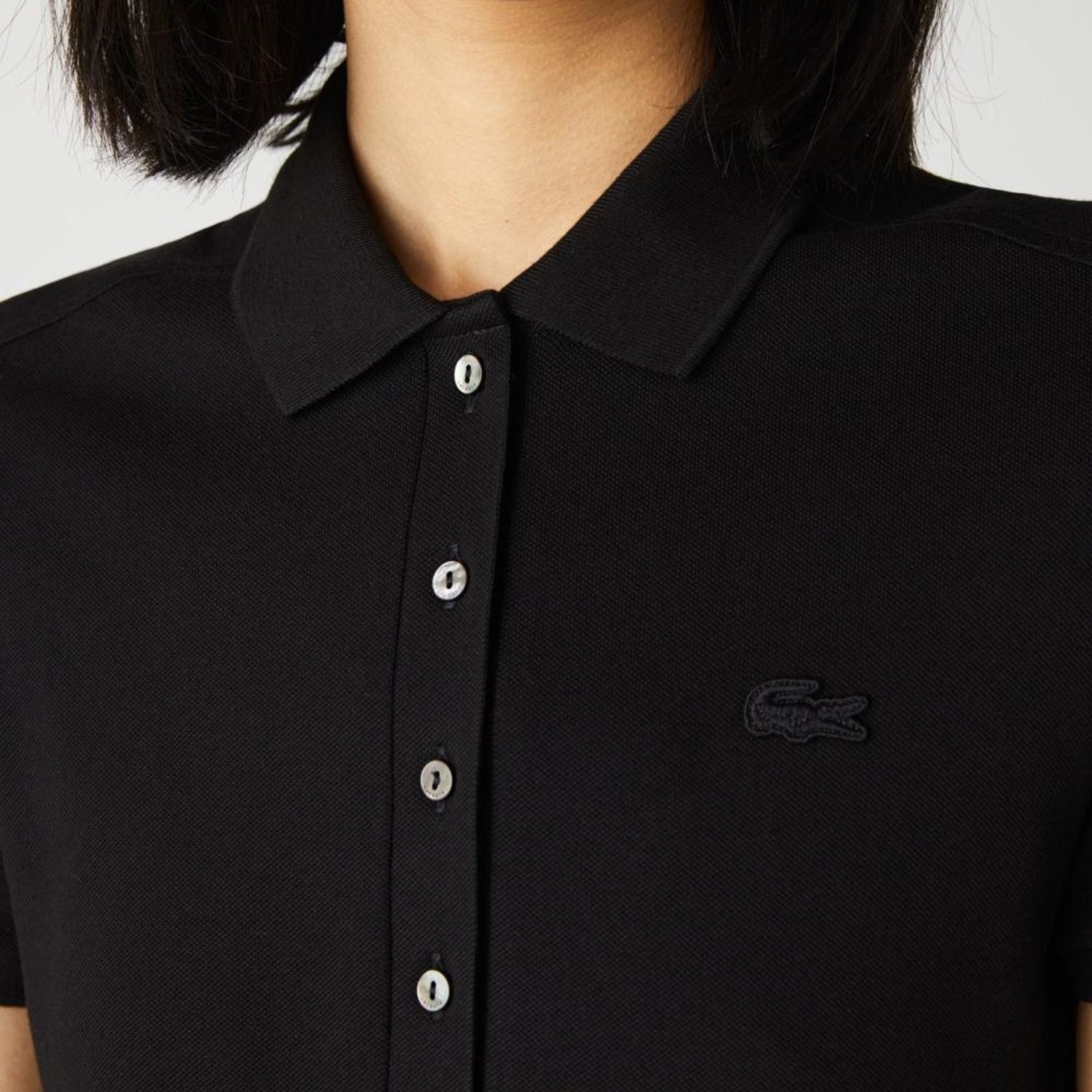 Imagem principal Vestido Polo Feminino Em Piqué De Algodão Com Stretch Lacoste preto