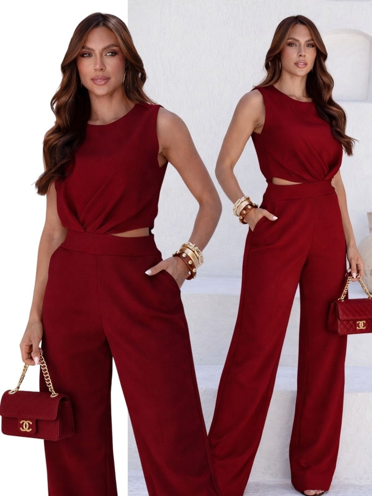 Imagem principal Macacão Feminino Longo Elegant Alfaiataria Vemelho Allegro DIVINA GATA vermelho