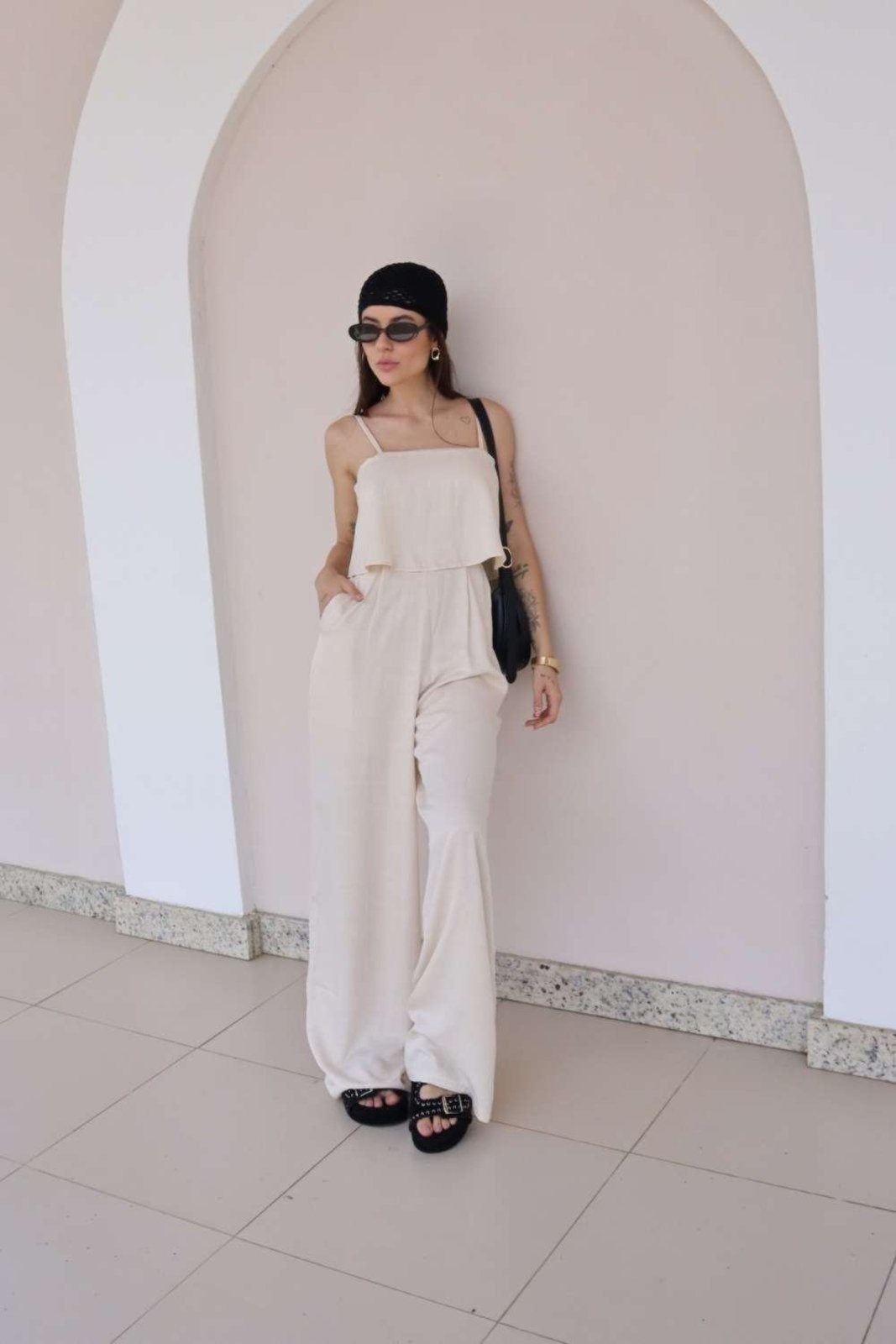 Imagem principal Macacão Vanibele Acetinado Vanibele nude