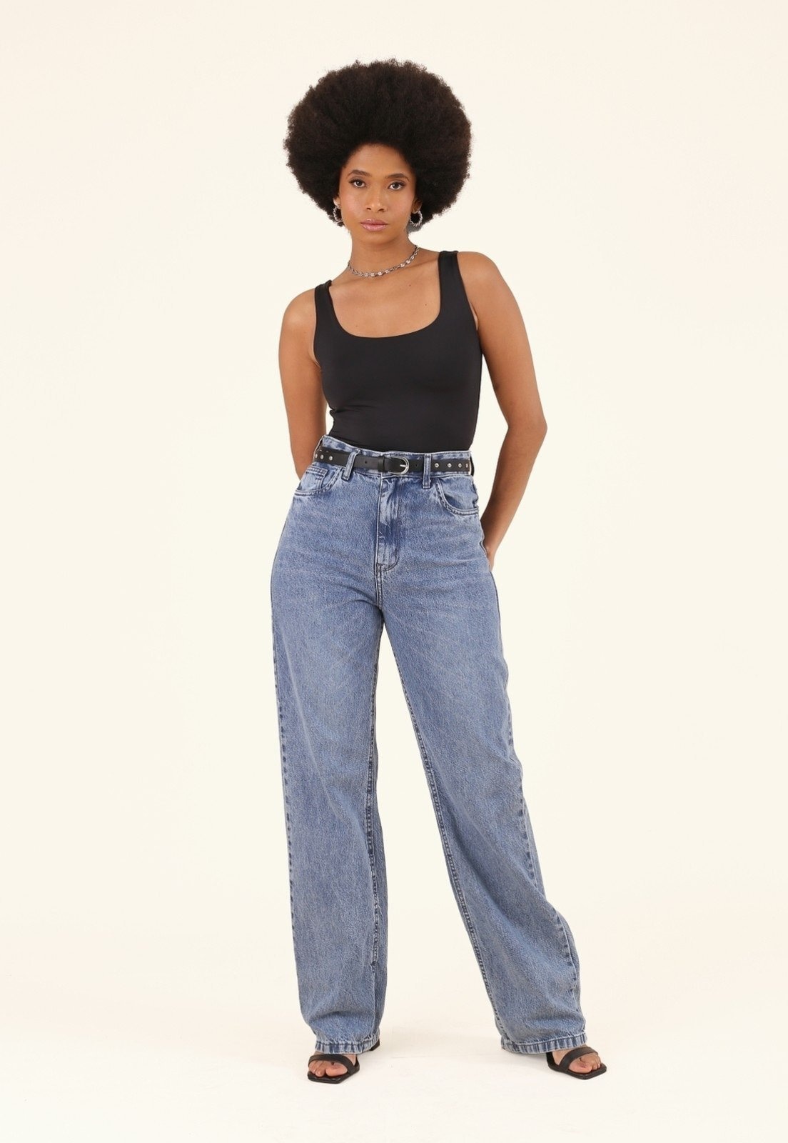 Imagem principal Calça Jeans Pop Me Reta Médio Pop Me azul