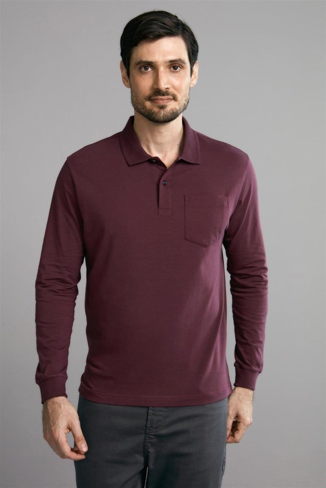 HIGHSTIL Polo Manga Longa com Bolso Comfort Premium