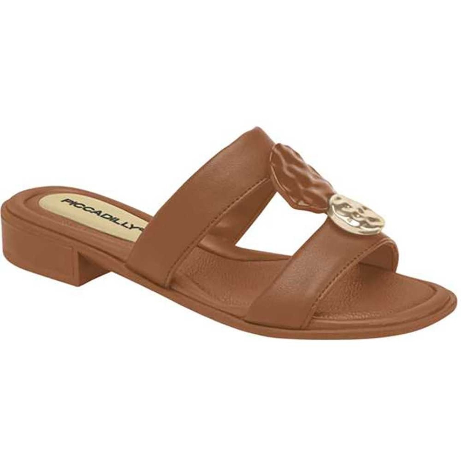 Imagem principal Tamanco Feminino Piccadilly Pedraria Salto Baixo Piccadilly marrom