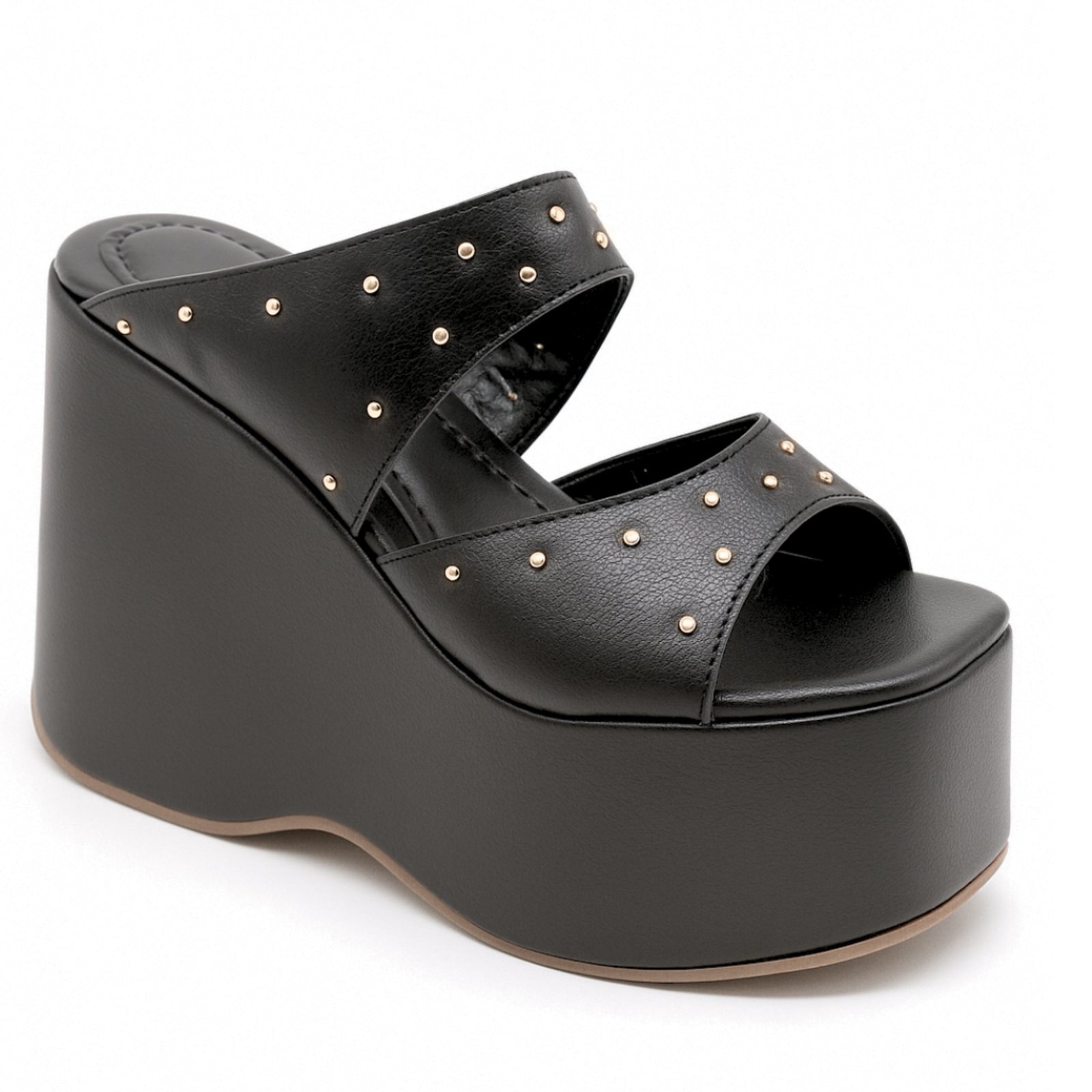 Imagem principal Sandália Feminina Anabela Aberta Floter Plataforma Alta 182179 Sete Sales preto