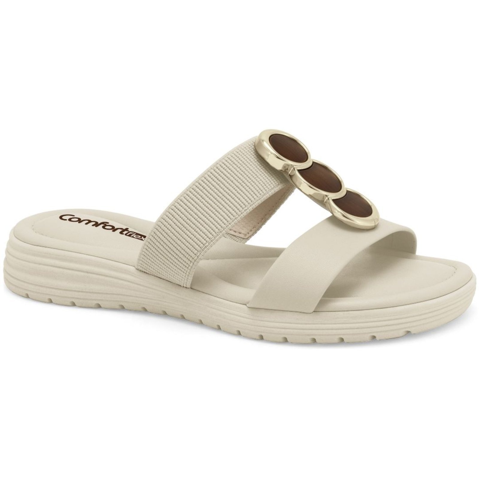 Imagem principal Tamanco Rasteira Feminino Coconut Comfortflex 2551401-2 Comfortflex off-white